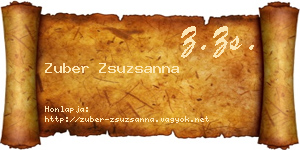 Zuber Zsuzsanna névjegykártya