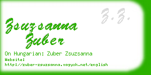 zsuzsanna zuber business card